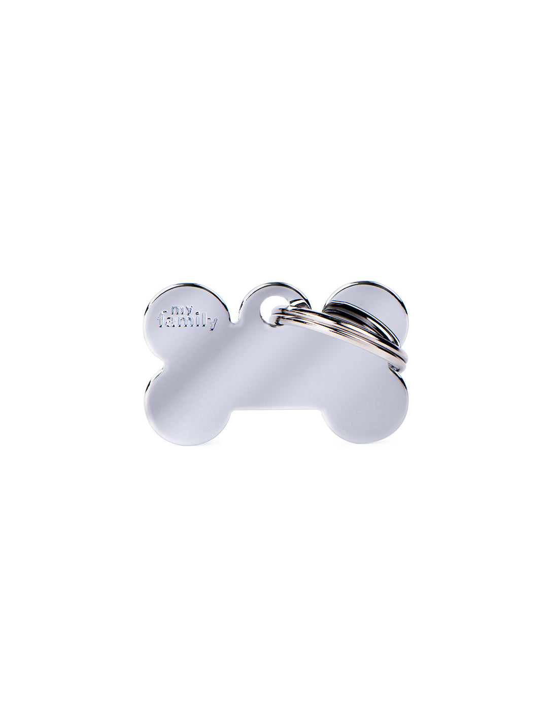 My Family Small Chrome Bone Pet ID