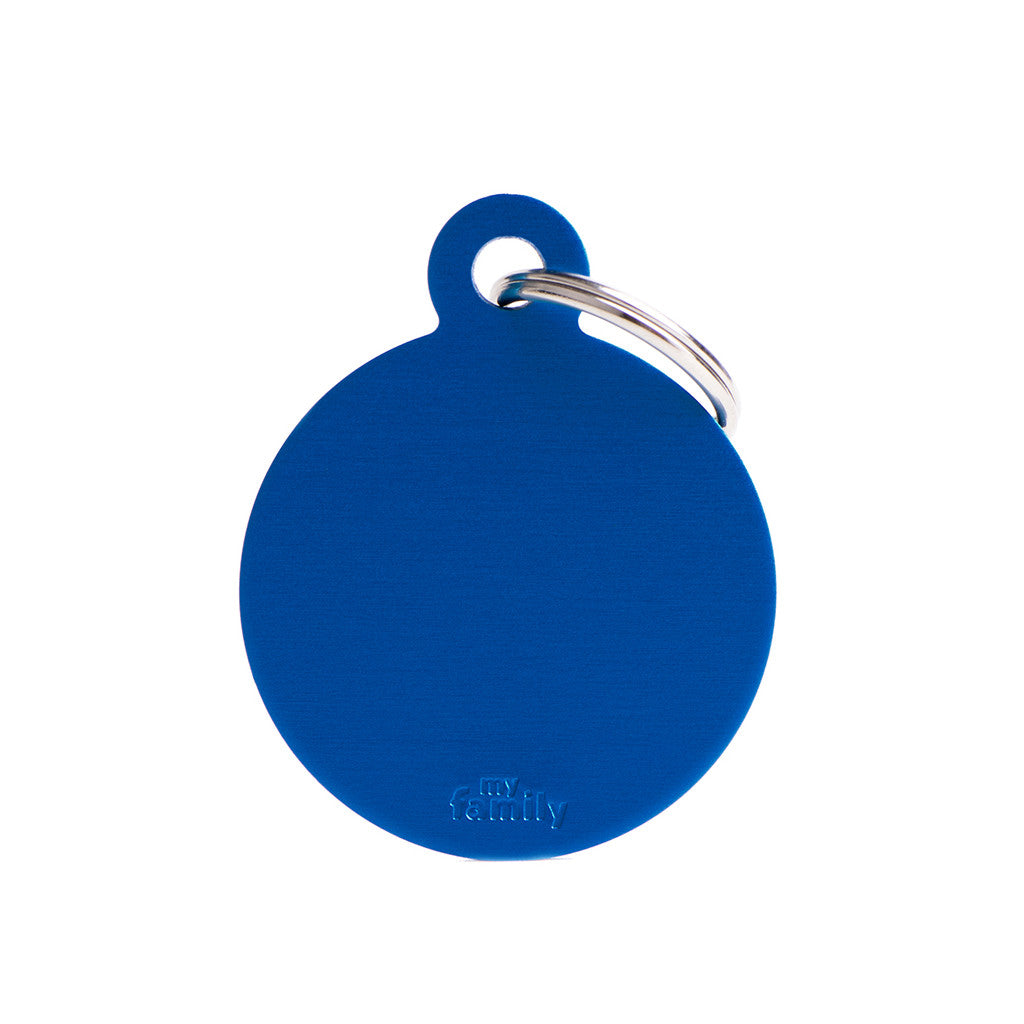 My Family Big Aluminium Blue Circle Pet ID