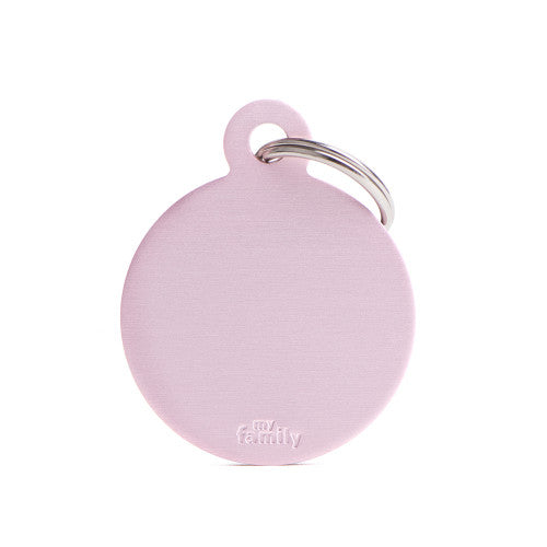 My Family Big Aluminium Pink Circle Pet ID