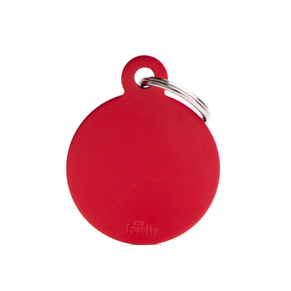 My Family Big Aluminium Red Circle Pet ID