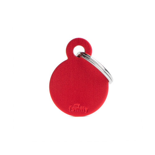 My Family Small Aluminium Red Circle Pet ID