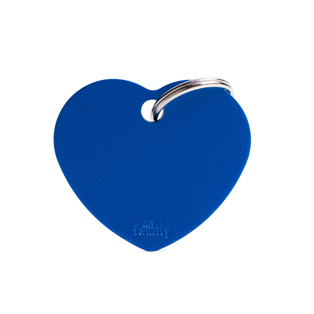My Family Big Aluminium Blue Heart Pet ID