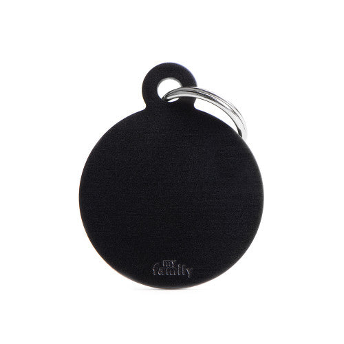 My Family Big Aluminium Black Circle Pet ID