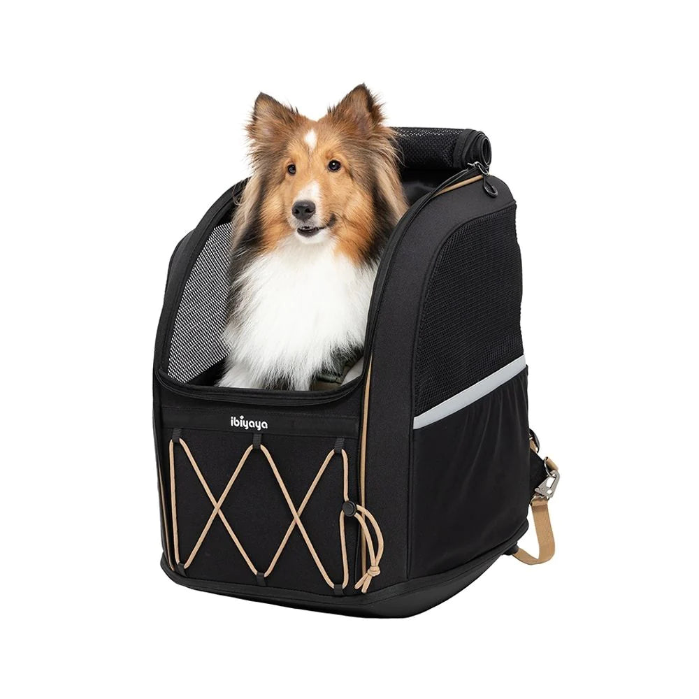 Ibiyaya Large Dog Carrier Backpack - Jet Black