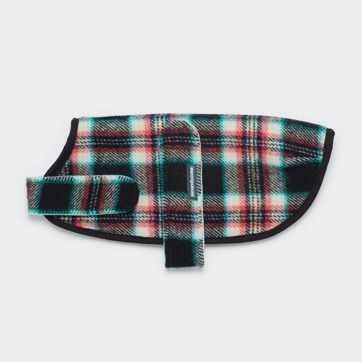 Dog Coat Pure Marino Wool Black Cockatoo Teal