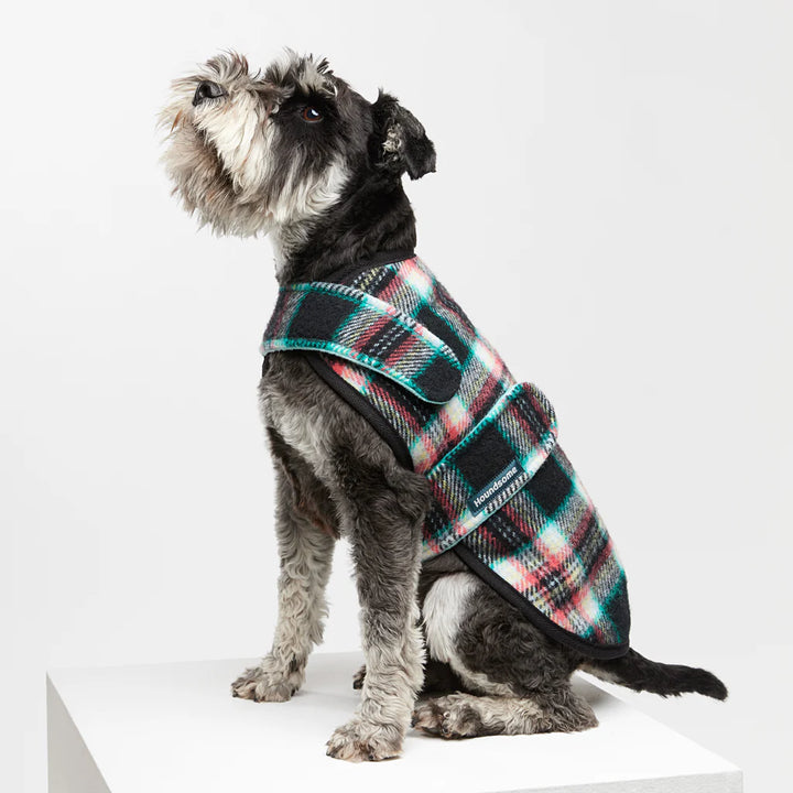 Dog Coat Pure Marino Wool Black Cockatoo Teal