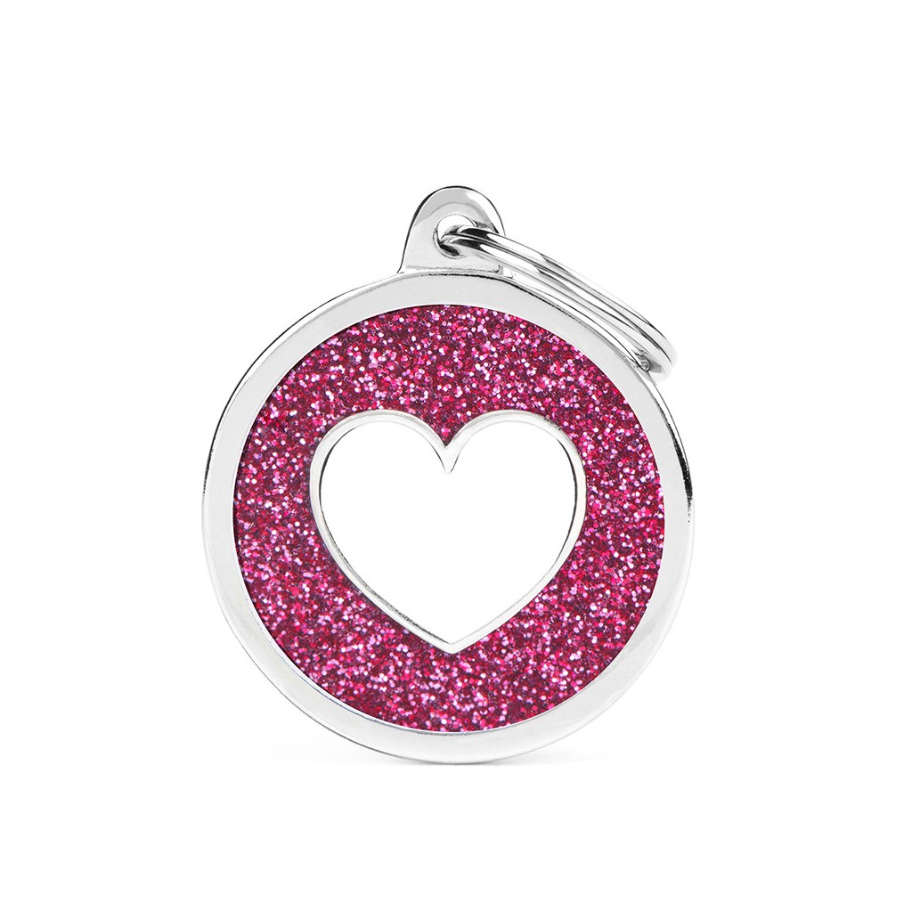 My Family Shine Pink Circle With White Heart