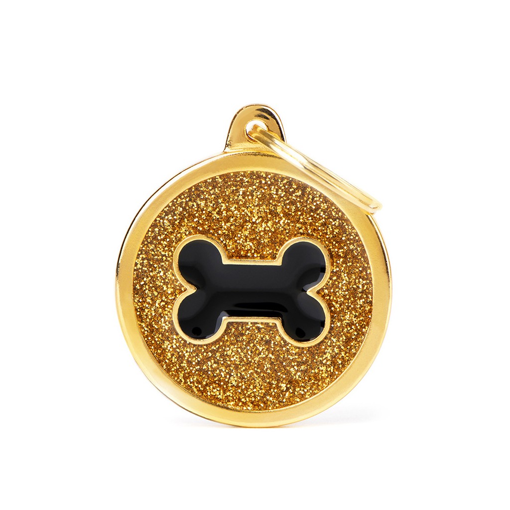 My Family Shine Gold Circle with Black Bone