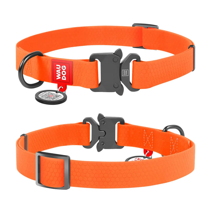 Waudog Waterproof Collar with QR Passport - Orange