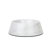 Barkley And Bella Carrara Marble Tapered Dog Bowl Medium - White Marble