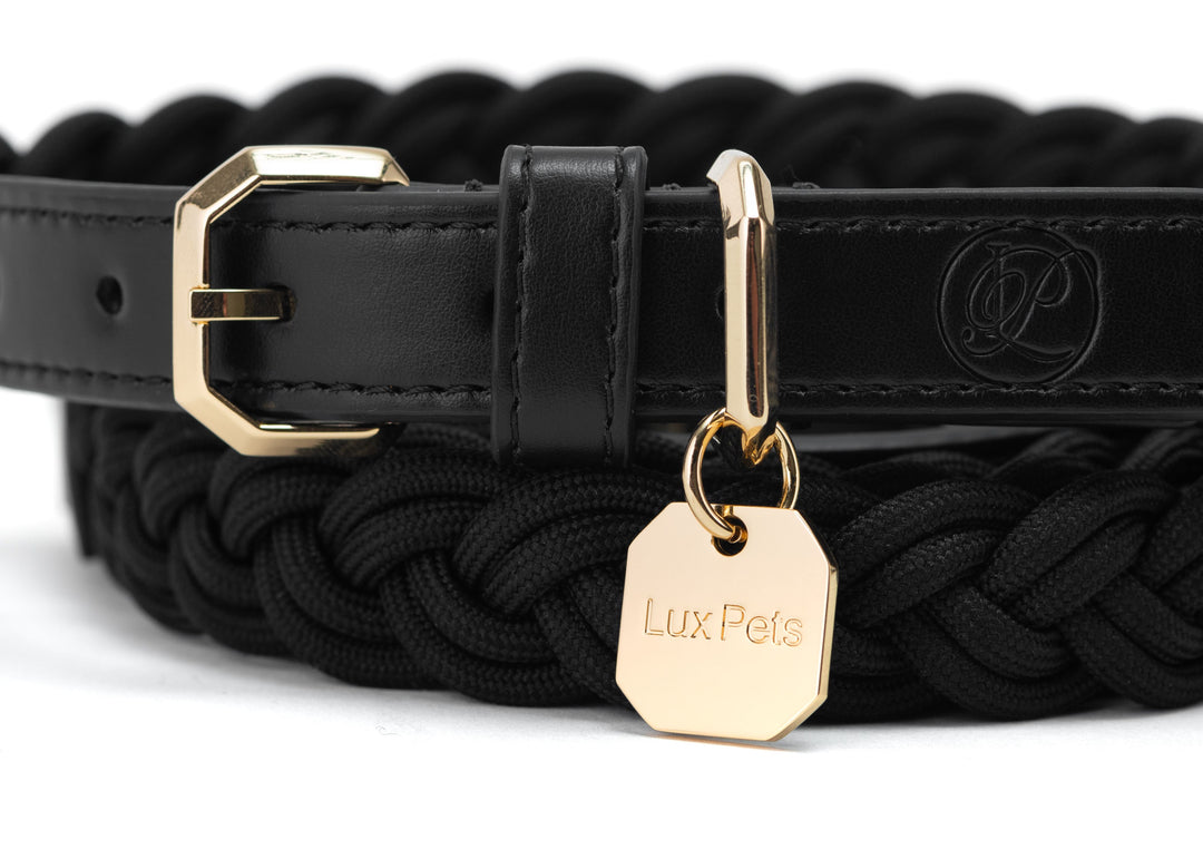 Braided Dog Collar - Black