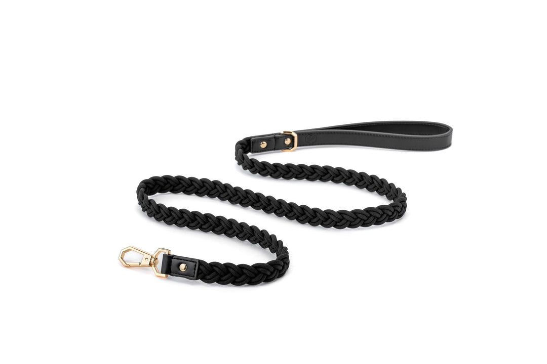 BRAIDED DOG LEASH - BLACK