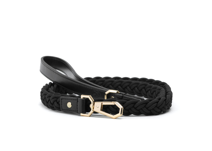 BRAIDED DOG LEASH - BLACK