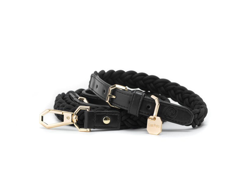 Braided Dog Collar - Black