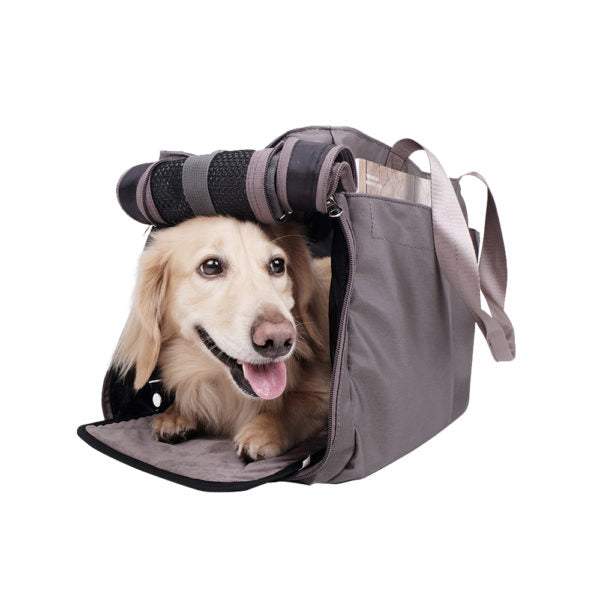 Ibiyaya Soft Canvas Pet Carrier Tote Bag for Small Pets - Grey