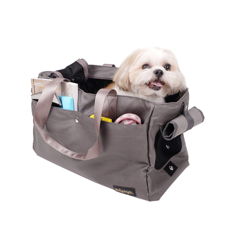Ibiyaya Soft Canvas Pet Carrier Tote Bag for Small Pets - Grey