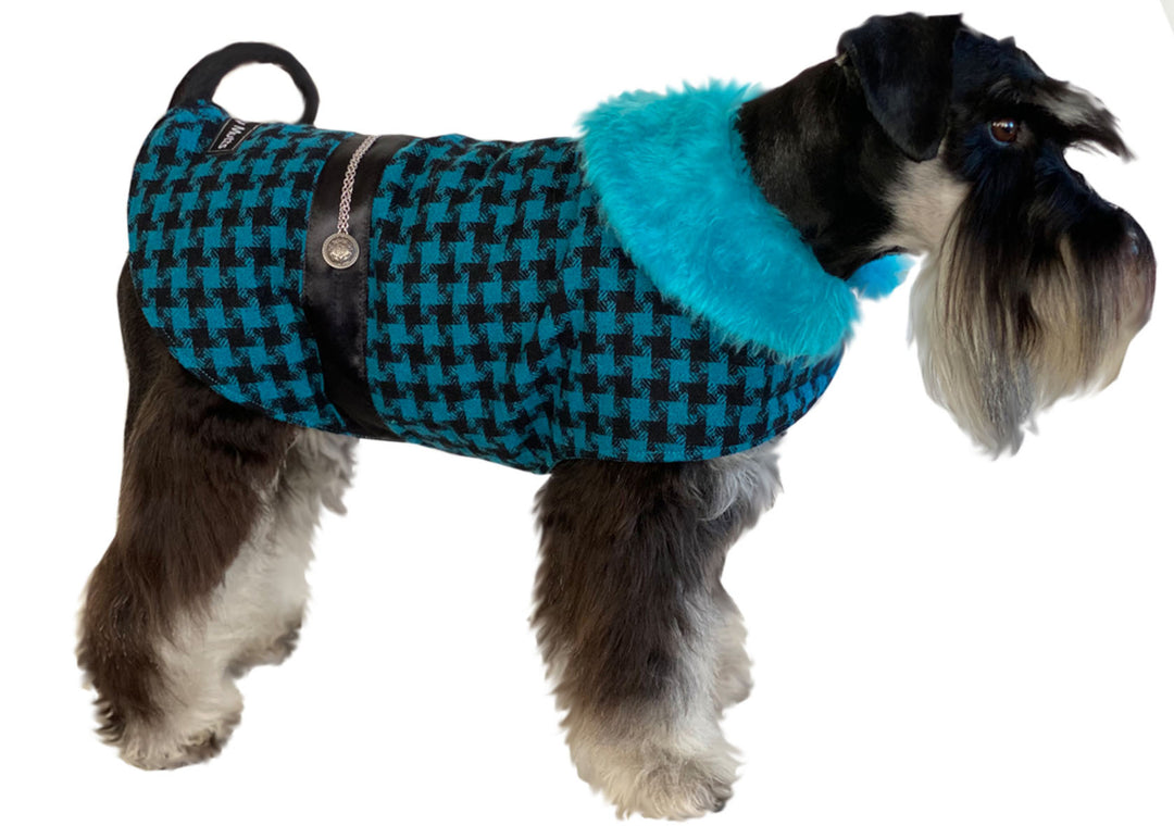 Dog Coat - The Ritz Premium Wool Blend Collection Bolton Blue - Lux Pets
