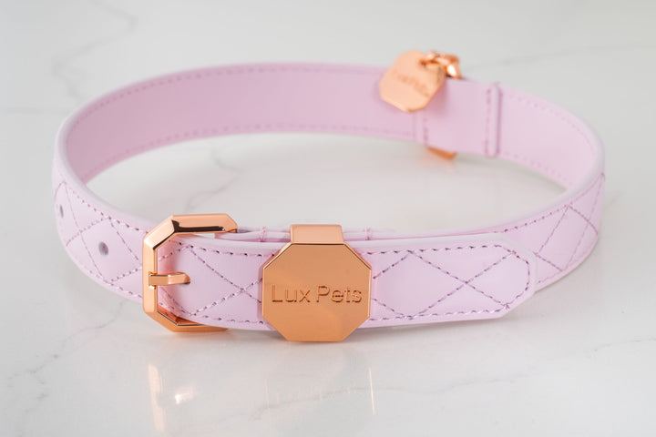 Leather Dog Collar - Pink