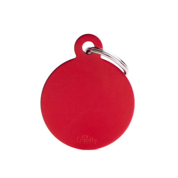 My Family Big Aluminium Red Circle Pet ID