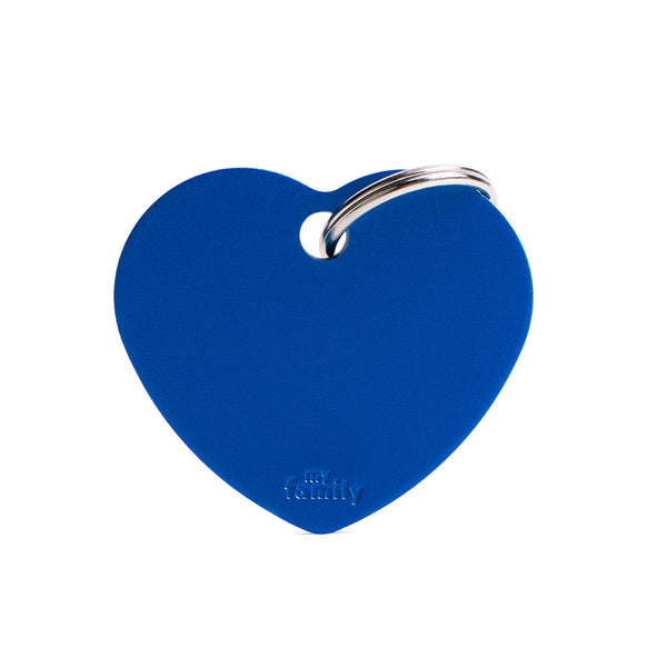 My Family Big Aluminium Blue Heart Pet ID