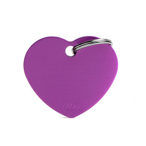 My Family Big Aluminium Purple Heart Pet ID