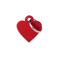 My Family Small Aluminium Red Heart Pet ID