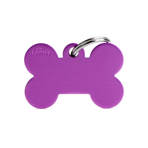 My Family Big Aluminium Purple Bone Pet ID