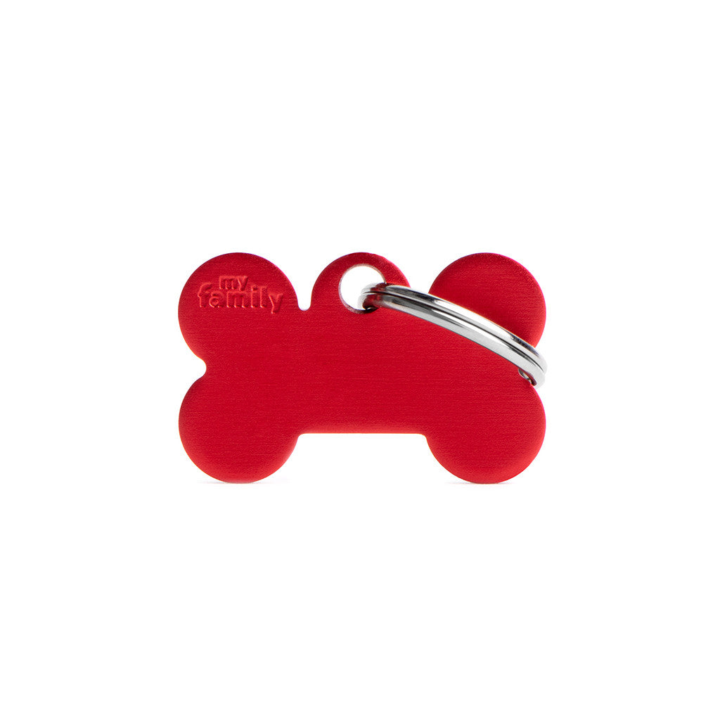 My Family Small  Aluminium Red Bone Pet ID