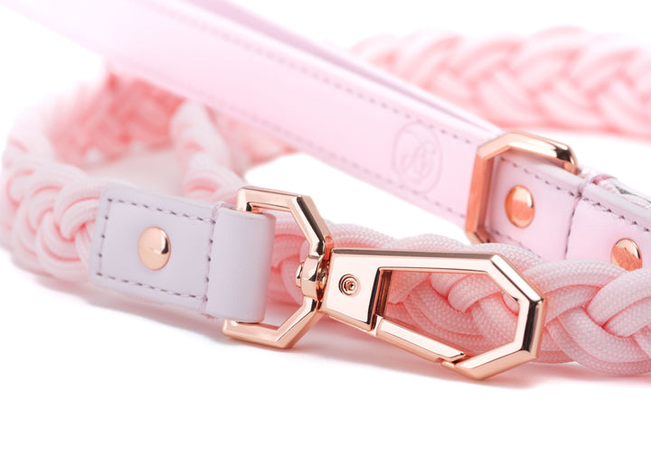 BRAIDED DOG LEASH - PINK