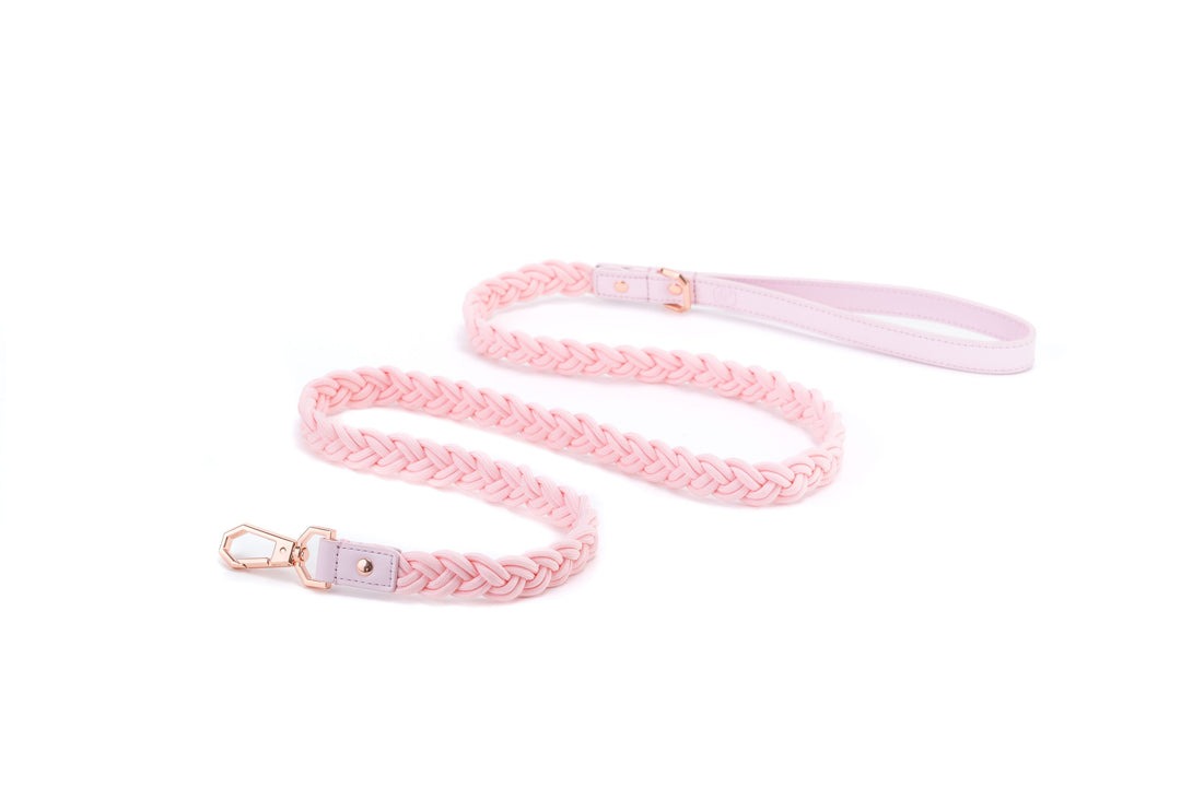 BRAIDED DOG LEASH - PINK