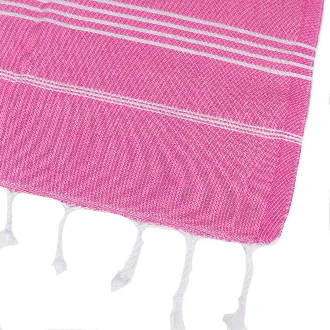 Thin Turkish Dog Towel - Pink and White