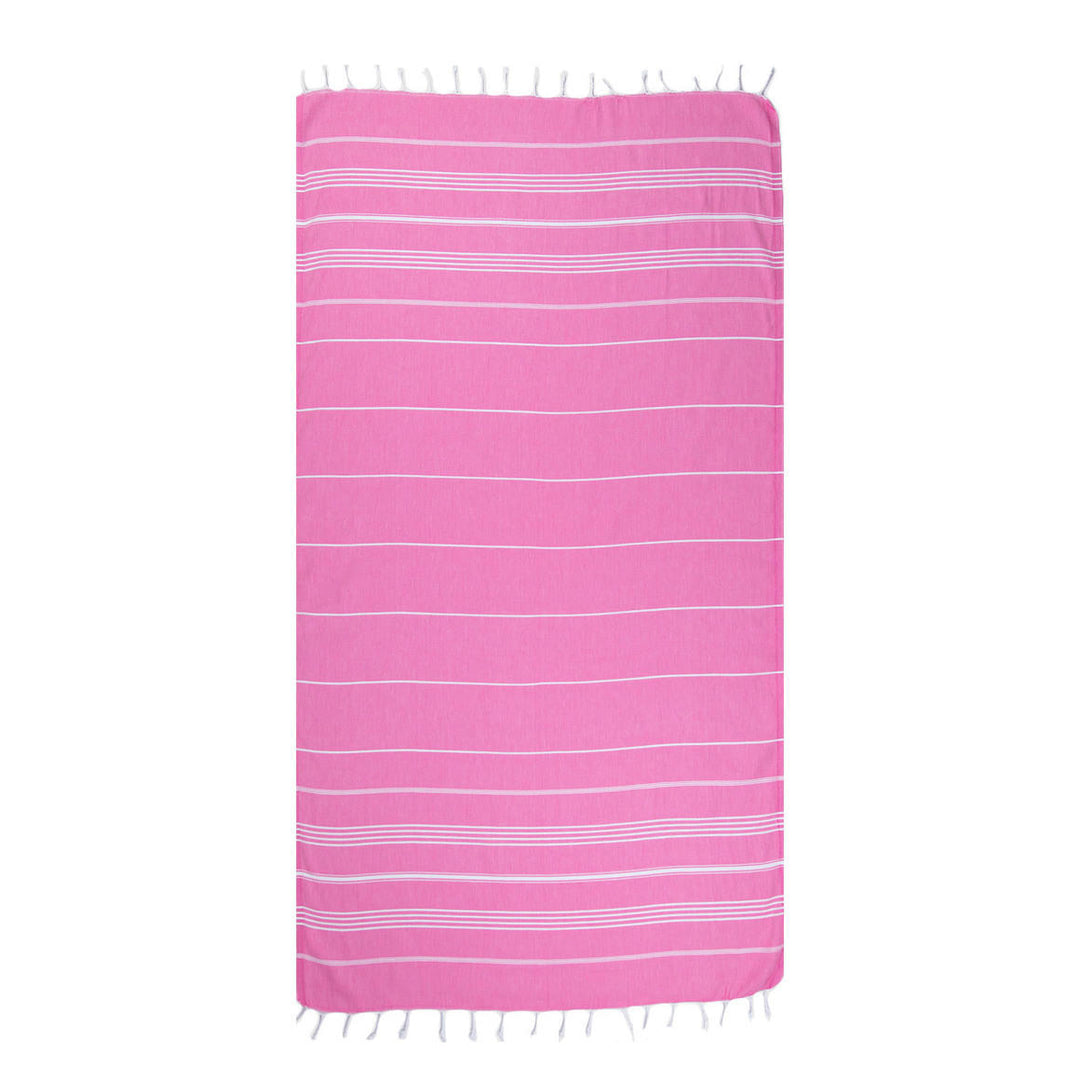 Thin Turkish Dog Towel - Pink and White