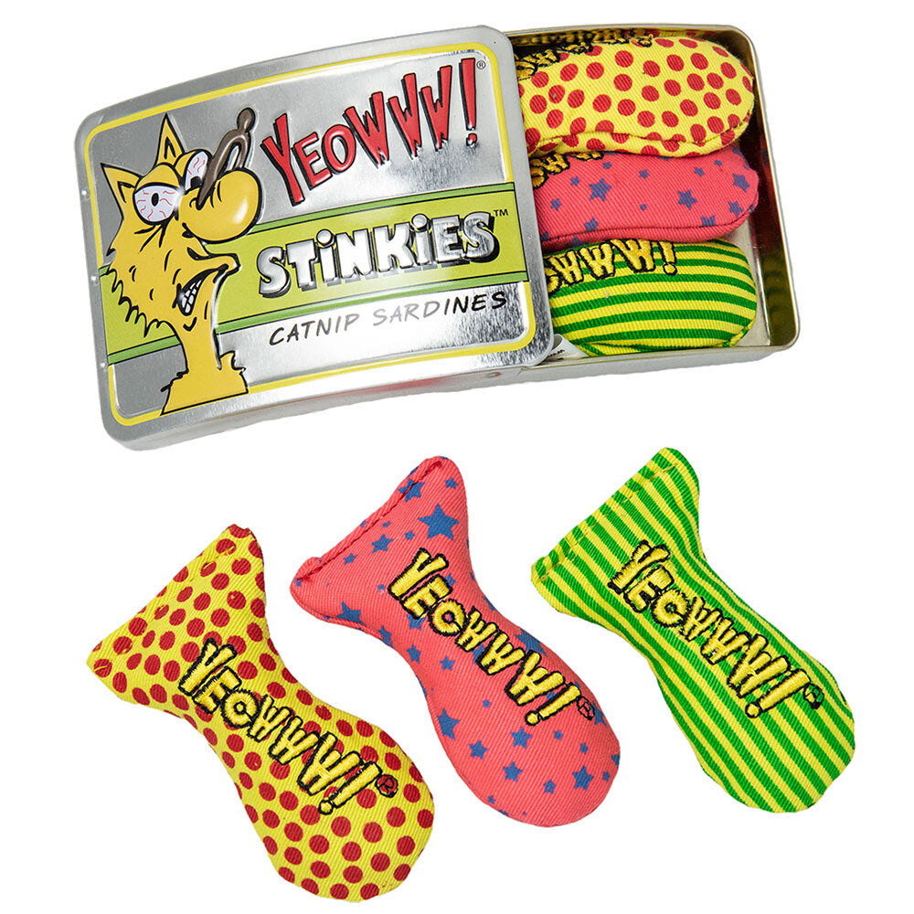 Yeowww! Pure American Tin of 3 Stinkies Cat Toy