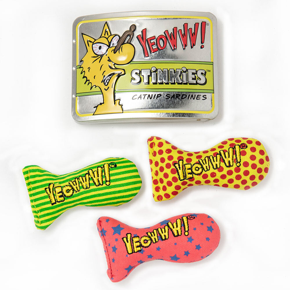 Yeowww! Pure American Tin of 3 Stinkies Cat Toy