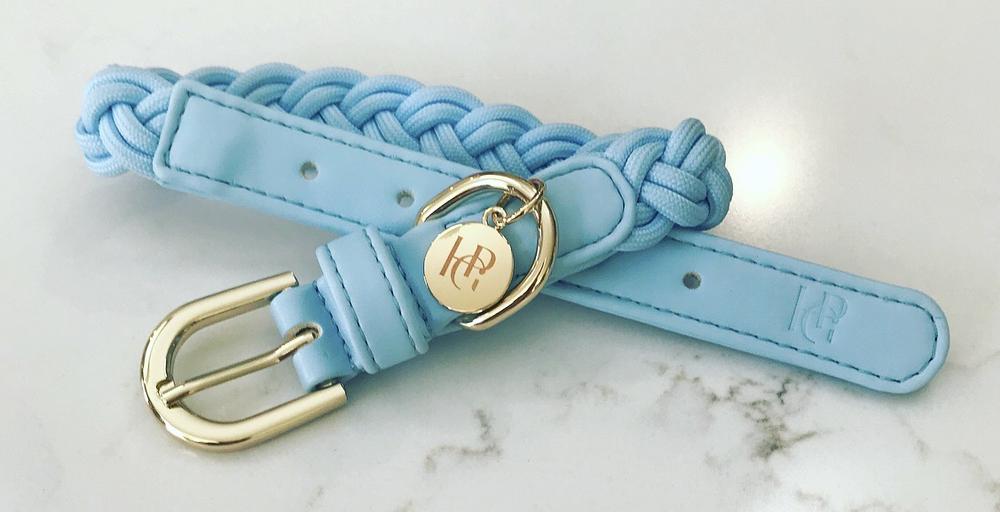 PLAITED DOG COLLAR - CLOUD BLUE