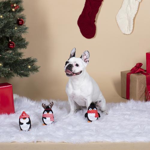 Fringe Studio Christmas Minis Penguins 3-Piece Plush Dog Toy Set