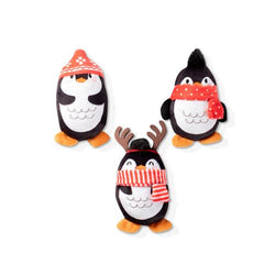 Fringe Studio Christmas Minis Penguins 3-Piece Plush Dog Toy Set