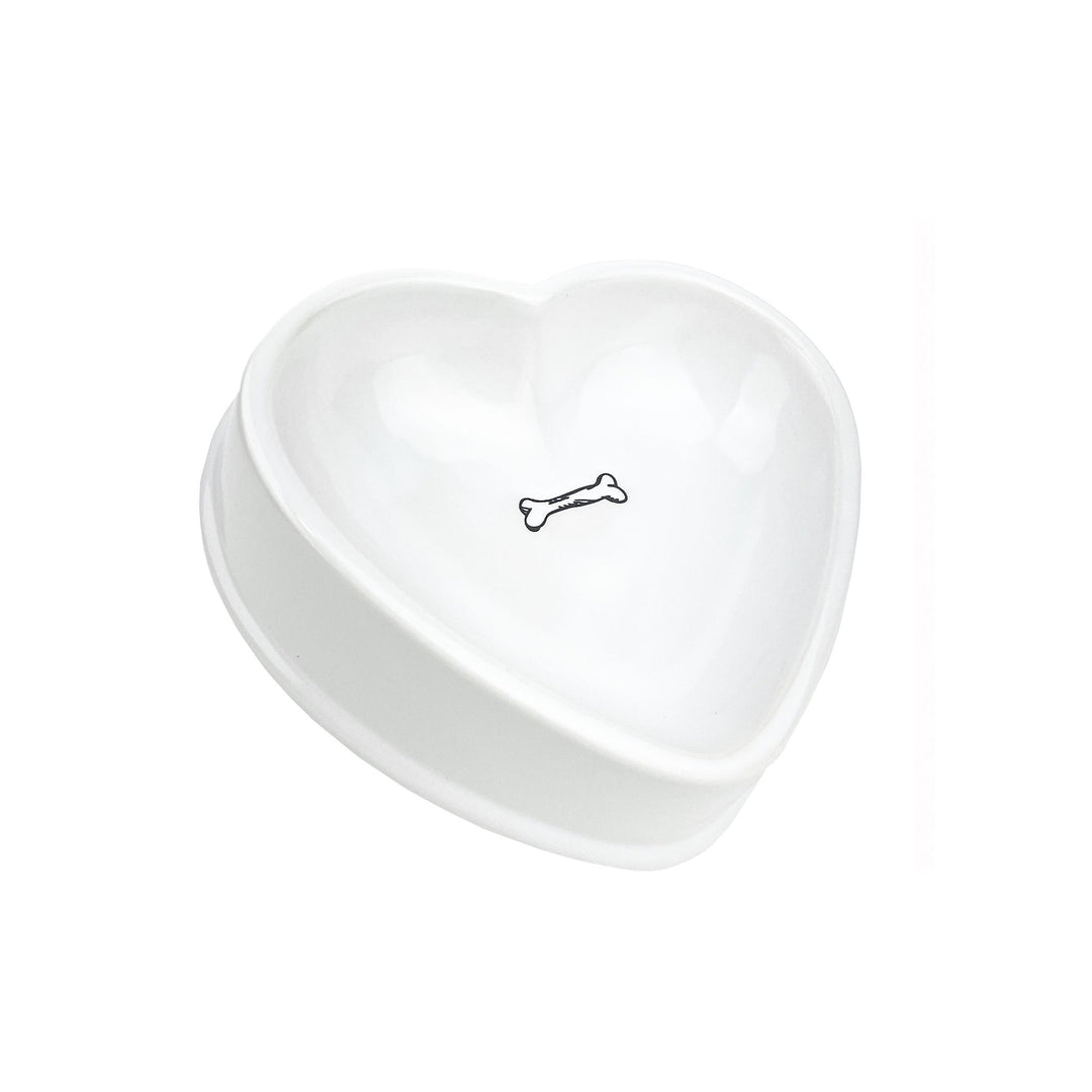 Barkley and Bella Ceramic LoveHeart Pet Bowl