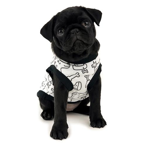 HUSKIMO DOGGY T SHIRT - BLACK AND WHITE