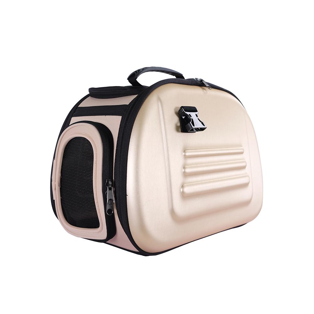 CLASSIC EVA TRANSPARENT PET TRANSPORTER, FOLDABLE PET CARRIER -  BEIGE