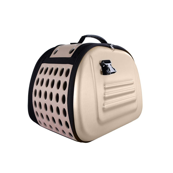 CLASSIC EVA TRANSPARENT PET TRANSPORTER, FOLDABLE PET CARRIER -  BEIGE