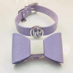 HGP Leather Bow Tie Collar - Lilac Hue