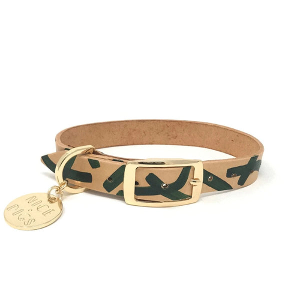 MARK MAKING LEATHER DOG COLLAR - FOREST - Nice Digs