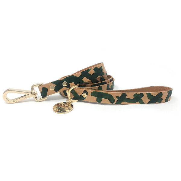 MARK MAKING LEATHER DOG LEASH - FOREST - Nice Digs