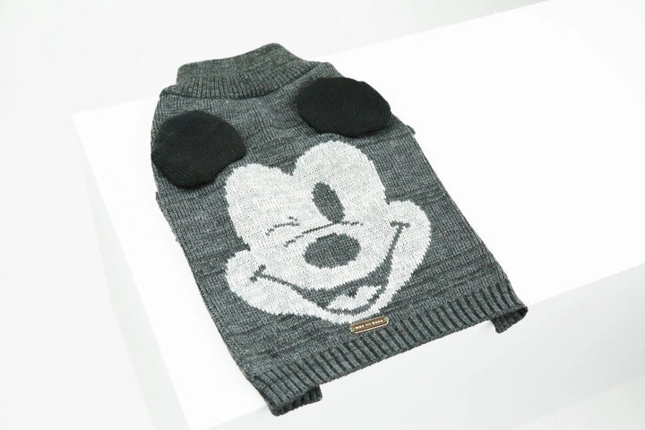 Disney x Maxbone Mickey Mouse Applique Dog Jumper - Grey