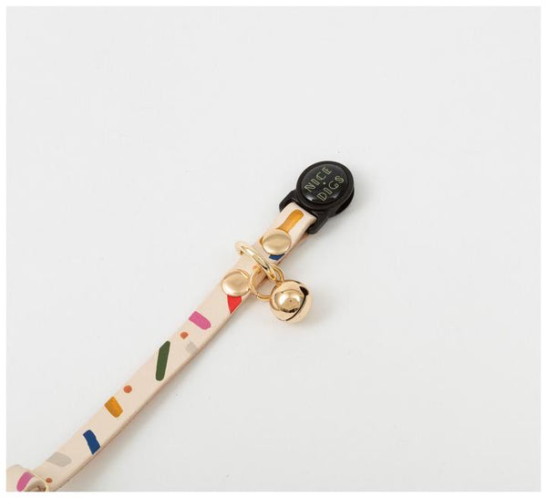 JUNGLE CONFETTI LEATHER CAT COLLAR - Nice Digs