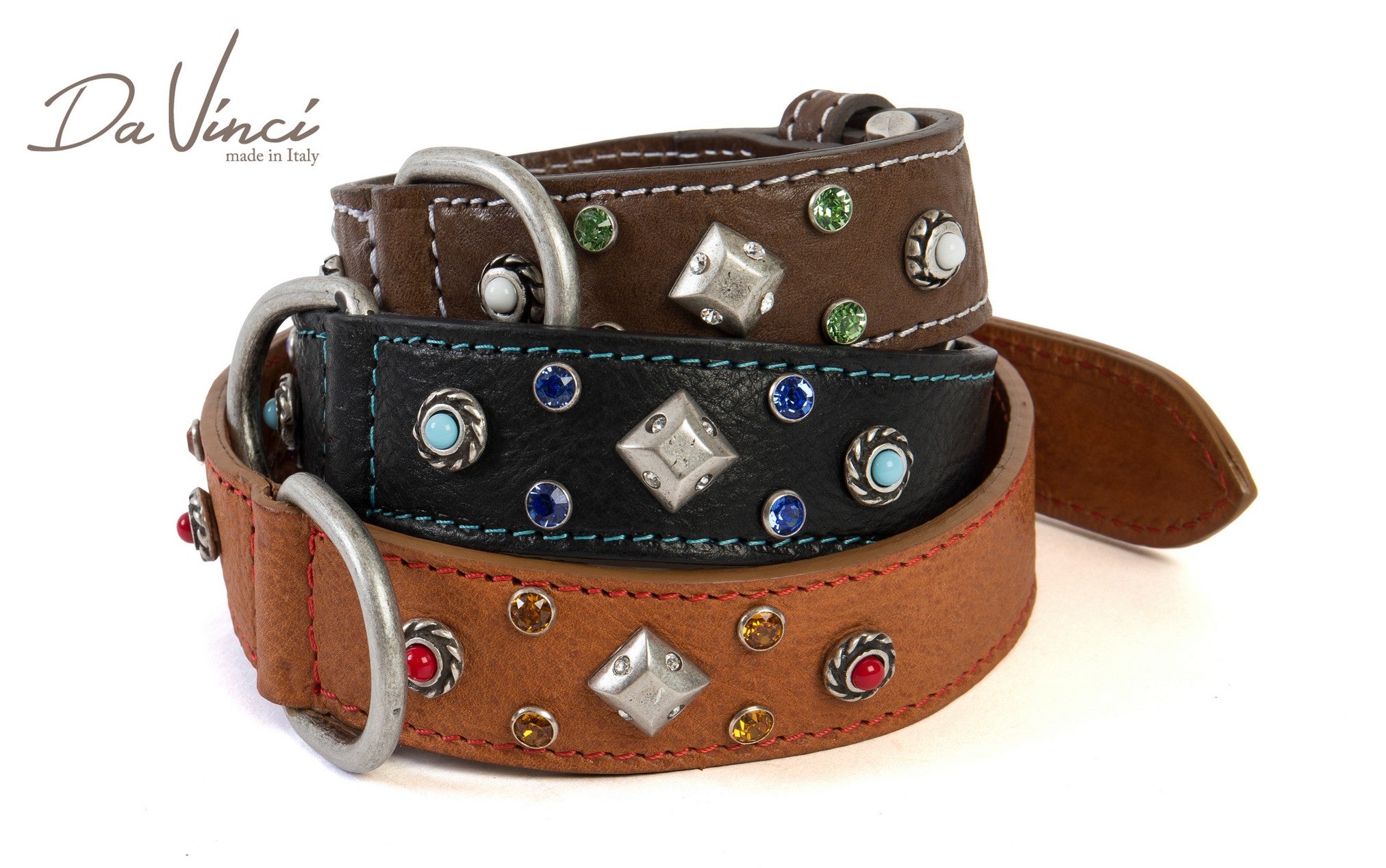 MADDALENA LEATHER DOG COLLAR BROWN