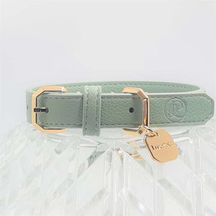 Leather Dog Collar - Sage