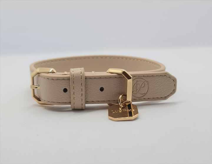 Leather Dog Collar - Taupe